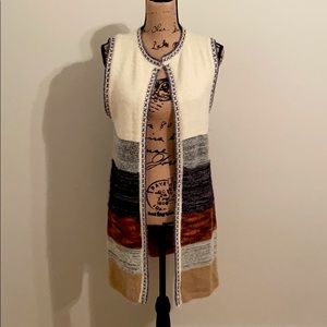 Chelsea & Violet Long Open Cardigan Sweater Vest